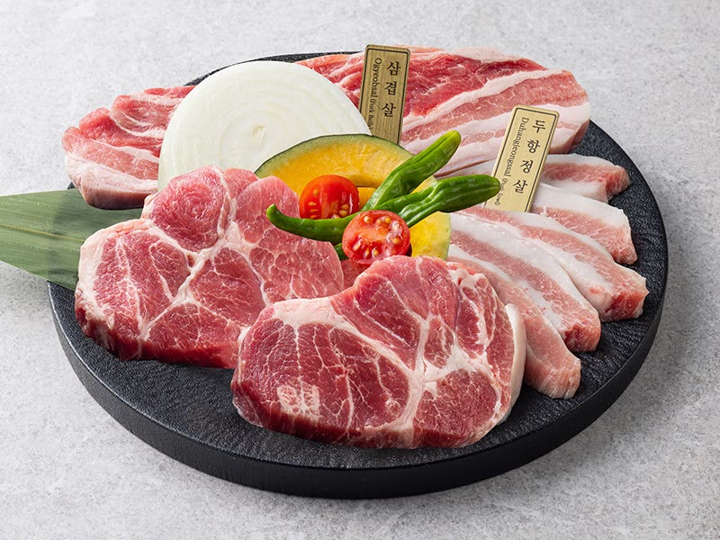 제주 인기세트 (중 / 500g) Jeju Popular Set (M / 500g) — 제주특별집 홍대점 대표 메뉴 · Jeju Special House Hongdae Korean BBQ menu (サムギョプサル · 烤肉)